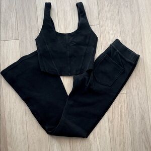 OFFLINE By Aerie PartyFavor Corset Bra Top & High Waisted Flare Legging